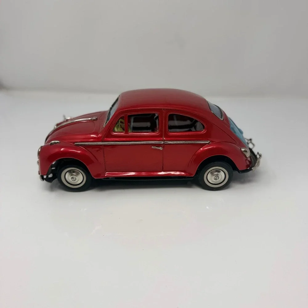 Vintage Bandai Japan Tin Battery VW Volkswagen Sedan Beetle Toy Visible Engine